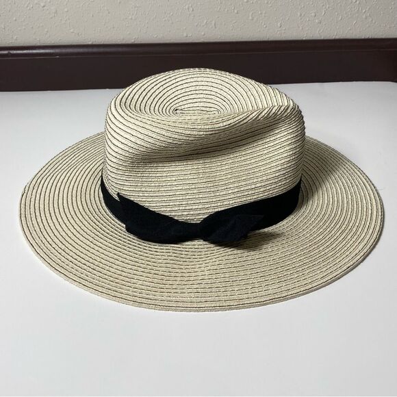 Broner Ladies Yacht Club Big Brim Fedora One Size Cream & Black - Picture 8 of 13